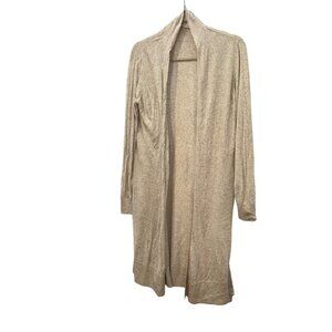 Ann Taylor oatmeal neutral long duster lightweight cardigan sweater L ne…